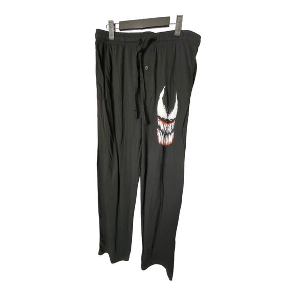 Marvel Men's Size Medium Venom Face Pajama Pants Black Drawstring Lounge NWOT - Picture 1 of 7